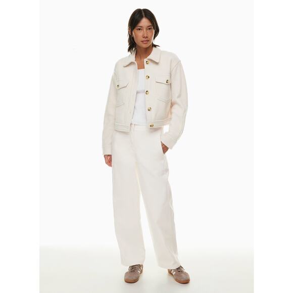 Wilfred Boiled Wool Autumn Shirt Jacket Small Cream Fall Shacket Button Trucker - Picture 10 of 12